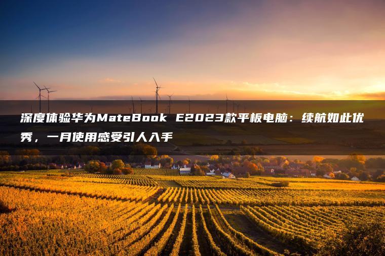 深度体验华为MateBook E2023款平板电脑:续航如此优秀,一月使用感受引人入手(图1)