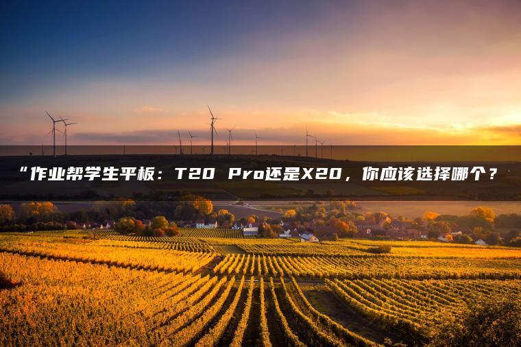 作业帮学生平板:T20 Pro还是X20,你应该选择哪个?(图1)